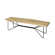 Load image into Gallery viewer, 66" Natural and Black Solid Wood Live Edge Bench