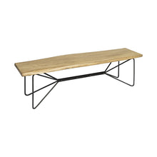 Load image into Gallery viewer, 66" Natural and Black Solid Wood Live Edge Bench