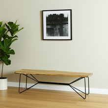 Load image into Gallery viewer, 66" Natural and Black Solid Wood Live Edge Bench