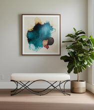 Load image into Gallery viewer, 55" Cream and Nickel Fabric and Metal Upholstered Bench
