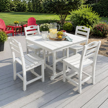 Load image into Gallery viewer, Outdoor Patio Dining Set, Square Table With Umbrella Hole And Armless Chairs