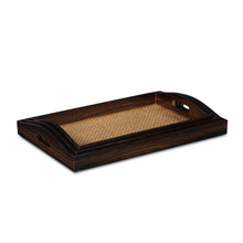Load image into Gallery viewer, 24" Rectangular Wood Handmade Tray With Handles - Brown