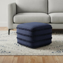 Load image into Gallery viewer, Cotton Square Ottoman 18" - Blue