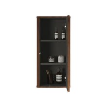 Load image into Gallery viewer, Striped Walnut Bathroom Floating Side Cabinet, Wall-Mounted Storage Cabinet For Small Spaces - Walnut