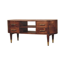 Load image into Gallery viewer, Solid Wood Enclosed Open Storage TV Stand (719189) - Brown