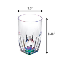 Load image into Gallery viewer, Rainbow Diamond Acrylic Glasses Drinking (Set of 4) Hi Ball 17Oz, Bpa Free Plastic Cocktail Glasses - Clear