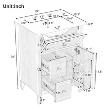 Load image into Gallery viewer, Bathroom Vanity With Sink, Flip Drawer, 2 Drawers, Adjustable Shelf