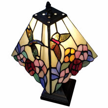 Load image into Gallery viewer, Metal Candlestick Table Lamp With Pink And Black Empire Shade - Dark Brown