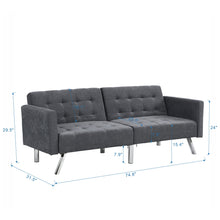 Load image into Gallery viewer, Futon Sofa Bed Convertible Folding Lounge Couch, Armrests