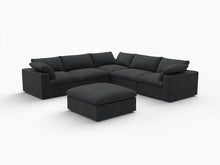 Load image into Gallery viewer, Blend Modular L Shaped Six Piece Corner Sectional - Black