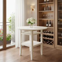 Load image into Gallery viewer, Wood Rounded Drop Leaf Bar Table - Cream
