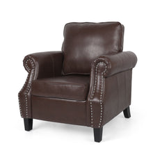 Load image into Gallery viewer, Contemporary Club Chair With Nailhead Trim And Rolled Armrests