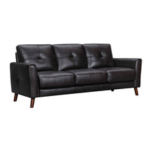 Load image into Gallery viewer, Sofa Leather With Brown Legs - Black