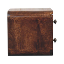 Load image into Gallery viewer, 12" Solid Wood Square Two Drawer Floating Nightstand - Walnut