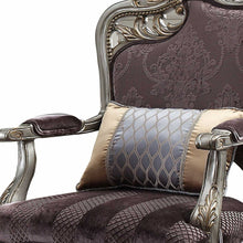 Load image into Gallery viewer, Velvet Floral Arm Chair And Toss Pillow - Black And Platinum