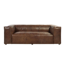 Load image into Gallery viewer, Top Grain Leather Sofa With Black Legs - Brown