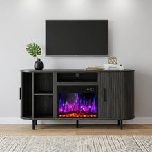Load image into Gallery viewer, Fireplace TV Stand With Fireplace (734214) - Black
