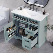 Load image into Gallery viewer, 36" Bathroom Vanity With Sink, 2 Tip Out Drawers, Soft Close Hinges