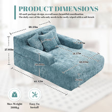 Load image into Gallery viewer, Chenille Interior Lazy Sofa Chaise Longue Armchair With 3 Pillows And Armrests