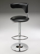 Load image into Gallery viewer, Faux Leather And Metal Low Back Adjustable Height Bar Chair (555039) - Black And Silver