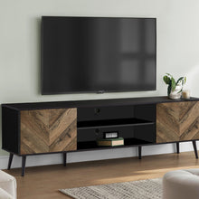 Load image into Gallery viewer, TV Stand, Console, Media Entertainment Center, Storage Cabinet, Modern Design - Black