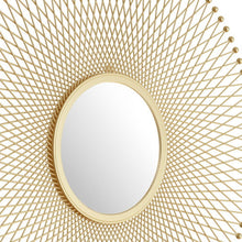 Load image into Gallery viewer, 35" Round Iron Framed Accent Mirror - Gold
