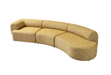 Load image into Gallery viewer, Mustard Boucle Modular Curved Three Piece Sectional With Toss Pillows - Mustard