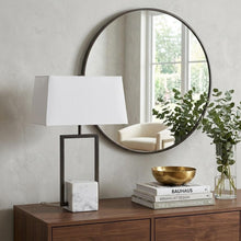 Load image into Gallery viewer, 26" Gray Square Bedside Lamp With Shade