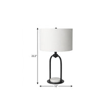 Load image into Gallery viewer, 22" Black Round Bedside Lamp With Drum Shade
