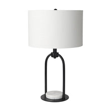 Load image into Gallery viewer, 22" Black Round Bedside Lamp With Drum Shade