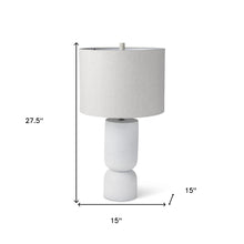 Load image into Gallery viewer, 28" White Round Bedside Lamp With Drum Shade