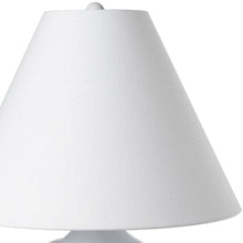 Load image into Gallery viewer, 11" White Round Bedside Lamp With Empire Shade