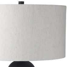 Load image into Gallery viewer, 30" Black Round Bedside Lamp With Drum Shade