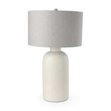 Load image into Gallery viewer, 33" Cream Round Bedside Lamp With Drum Shade
