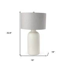 Load image into Gallery viewer, 33" Cream Round Bedside Lamp With Drum Shade