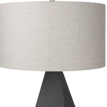 Load image into Gallery viewer, 30" Black Round Bedside Lamp With Drum Shade