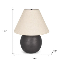 Load image into Gallery viewer, 24" Black Round Bedside Lamp With Empire Shade