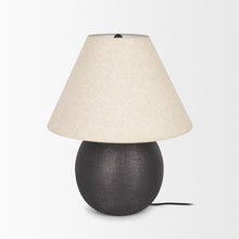 Load image into Gallery viewer, 24" Black Round Bedside Lamp With Empire Shade
