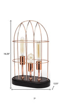 Load image into Gallery viewer, 19" Rose Gold And Black Lantern Lantern With Shade