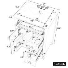 Load image into Gallery viewer, Bathroom Vanity With Sink, 3 Drawers & Cabinet With 2 Tier Door Storage Rack, Soft Close Doors & Drawers