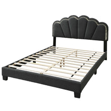 Load image into Gallery viewer, Bed With Floral Design Headboard And Built In LED Lighting