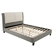 Load image into Gallery viewer, Bed Set With 2 Tone Upholstered Headboard