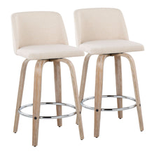 Load image into Gallery viewer, Toriano - Contemporary Fixed Height Counter Stool With Swivel & Round Footrest Modern Design (Set of 2)
