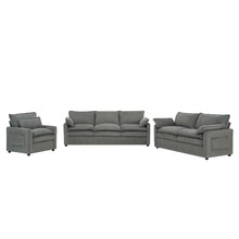 Load image into Gallery viewer, Modern Sofa Set With Double Layer Cushion And Side Storage Pockets