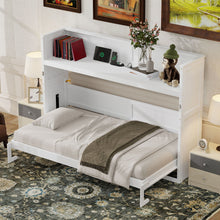 Load image into Gallery viewer, Murphy Bed With Desk, LED Light And USB Charging Station