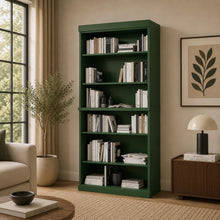 Load image into Gallery viewer, Adjustable Six Tier Library Bookcase - Green