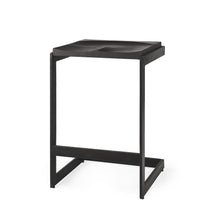 Load image into Gallery viewer, Solid Wood And Metal Backless Counter Height Bar Chair - Black