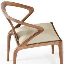 Load image into Gallery viewer, Upholstered Faux Leather Curved Back Dining Arm Chair - Brown / White