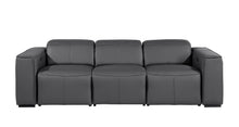 Load image into Gallery viewer, Top Grain Leather Reclining Metal USB Sofa (720388) - Dark Gray