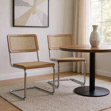 Load image into Gallery viewer, Solid Wood Dining Parsons Chairs (Set of 2) - Natural / Gray